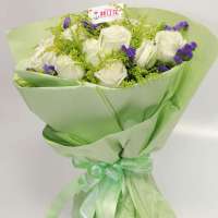 春舞枝 鲜花 永远美丽 19枝雪山白玫瑰