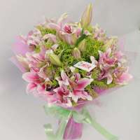 春舞枝 鲜花深情祝福 11枝索尔邦(多头)粉红百合