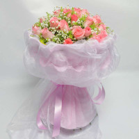 春舞枝 鲜花全心的爱 33枝粉玫瑰