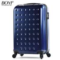 BOYI博兿PC亮面时尚凹点系列万向轮拉杆箱BY12026深蓝色24寸 配密码锁