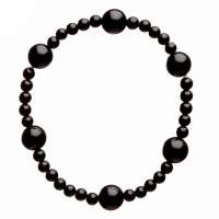 万石如艺 天然黑玛瑙水晶手链4mm 辟邪转运 BD12275
