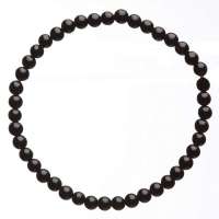 万石如艺 天然黑玛瑙手链4mm 辟邪转运 BD12276