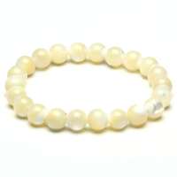 万石如艺 天然白贝珍珠手链8mm 调气养颜 BD12283