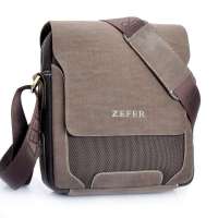 ZEFER 男士牛津布单肩包 时尚休闲男包 大款AZ019-02 棕色