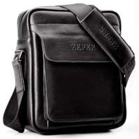 ZEFER 竖款男士单肩包 休闲韩版商务男包AZ070-04黑色