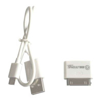 比里通Micro USB数据线和Iphone转接头(白色)