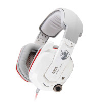 硕美科耳麦G909 耳机 游戏耳机 头戴式耳机 带麦克风耳机 7.1声效专业游戏耳机 白色