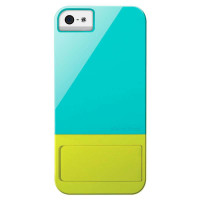 道瑞(X-doria)保护套Kick波普支架系列苹果iPhone5(湖蓝/亮黄)