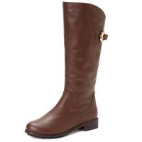 卡文cover秋冬新款时尚头层牛皮女式高筒靴CA29493咖啡色35