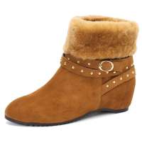 卡文cover秋冬新品时尚迷你短靴CA29416黄棕色36