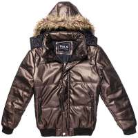 VaLS男装时尚韩版连帽棉衣个性休闲外套保暖短款棉服050400009(古铜色/XXL)