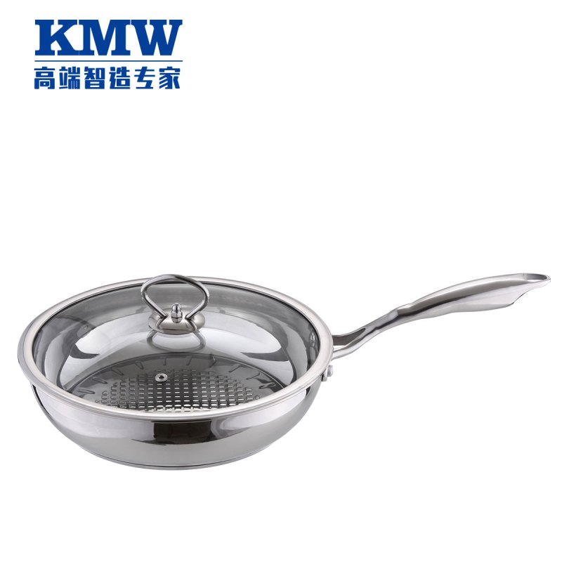 KMW晶工锅具三件套 KMW-E-GJ080 德国锅具品牌品质 304钢 少油烟防焦糊 炒锅汤锅奶锅 超值套装