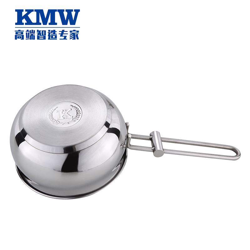 KMW 晶艺鼓形奶锅(单柄)16CM KMW-E-GJ060 304钢 三层底迷你小汤锅 辅食锅 炉灶通用