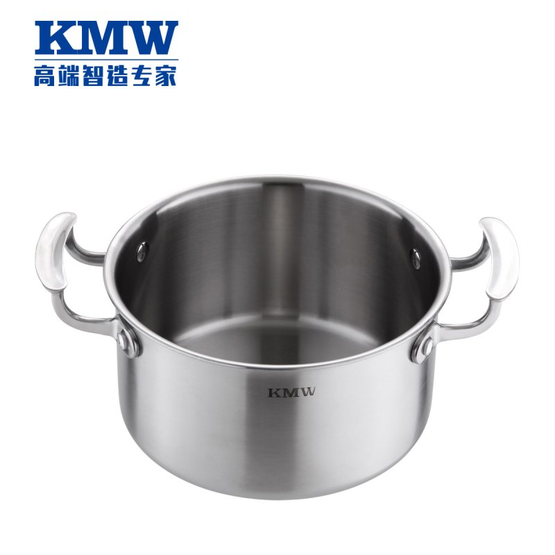 KMW晶致复合钢汤锅 不锈钢迷你不粘锅无烟无涂层电磁炉通用20cm