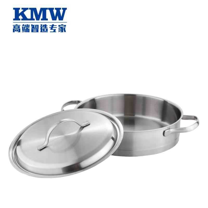 KMW 晶工复底煎锅 KMW-E-GJ053 德国锅具品牌品质304钢 不粘双耳煎锅 24cm 加厚复合底 电磁炉通用