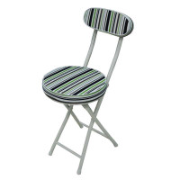 空间大师靠背折叠圆椅(绿色条纹2入套装)DPY080-GN