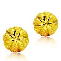 金叶珠宝千足金耳饰 地球仪 约2.22g