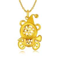 金叶珠宝千足金吊坠 QQ熊-和和 6.4g