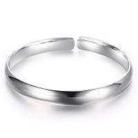 金叶珠宝千足银手镯 时尚光面 约22g