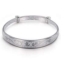 金叶珠宝千足银手镯 乐享寿辰 约27.30g