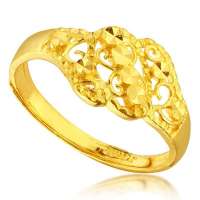 金叶珠宝千足金戒指 那些花儿 3.72g