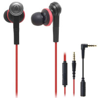 铁三角智能手机专用入耳式耳麦 ATH-CKS55iS BRD(黑红色)
