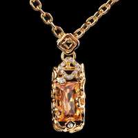 IDee圣诞 黄水晶几何项链女 金色短链锁骨链 时尚欧美创意毛衣链