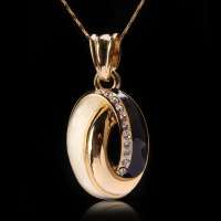 法国IDee字母O项链女小香风阿狸水晶天然母贝吊坠毛衣链创意生日礼品