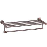 卡贝卫浴 太空铝浴室五金 毛巾架 折叠活动浴巾杆 红古铜 72383M