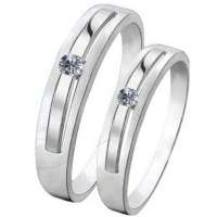 梦克拉 PT950纯铂金天然南非钻石婚戒-清雅