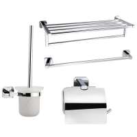 莱尔诗丹(larsd)卫浴挂件套装 全铜欧式镀铬(浴巾架 毛巾杆 马桶刷 厕纸架)7700