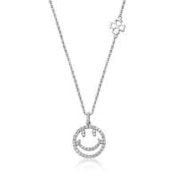 潮宏基正品 smiley 微笑.雪花 白18K金钻石坠链