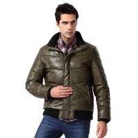 Baneberry 男装防风立领pu水洗皮羽34001(橄榄绿/48)