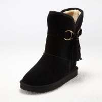 VANCL凡客诚品 流苏饰扣雪地靴8寸32294黑色35