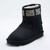 VANCL凡客诚品 民族风流苏6寸雪地靴38249黑色38