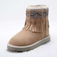 VANCL凡客诚品 民族风流苏6寸雪地靴38249驼色40