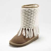 VANCL凡客诚品 编织毛线流苏雪地靴8寸41547驼色39