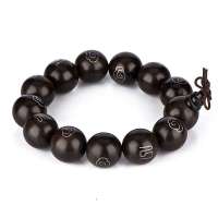 御灵珠宝 大叶紫檀镶银丝念珠18mm 1004020118002