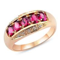 卓思华 S925银镶1克拉石榴石女戒/戒指/指环#14-Y14411R