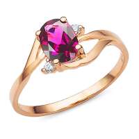 卓思华 S925银镶石榴石女戒/戒指/指环#12-Y4946R