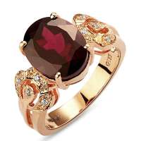 卓思华 S925银镶4.5克拉石榴石女戒/戒指/指环#14-Y6003R