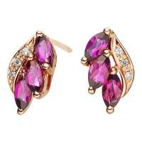 卓思华 S925银镶石榴石耳环/耳钉-Y6200E