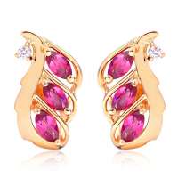 卓思华 S925银镶石榴石耳环/耳钉-Y6971E