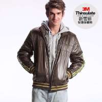 VANCL凡客诚品  男士罗纹领运动款棉服9220巧克力棕色M