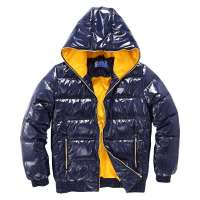 VANCL凡客诚品  男士NBA时尚羽绒连帽夹克40807雷霆藏蓝色S