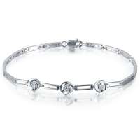 钻宝源 18K白金13分钻石手链/手镯-浪漫旋律