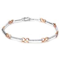 钻宝源 18K白金23分钻石手链/手镯-爱之交汇