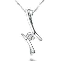 钻宝源 18K白金30分IJ SI时尚钻石吊坠/项链-无尽的爱