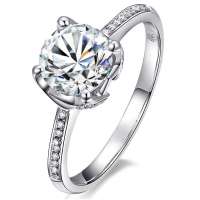 钻宝源 18K白金1.2克拉IJ SI 钻石女戒/结婚钻戒-闪耀爱意