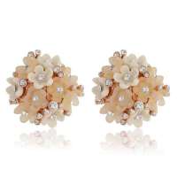 私言私语 pwords 繁花锦梦 珍珠花球镶水钻玫瑰金耳钉 gset0168